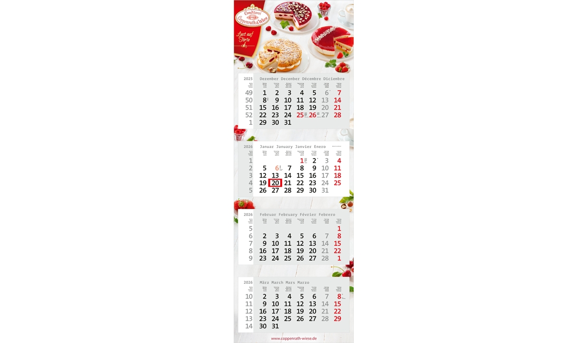 4-Monatskalender 2026 Centrum 4