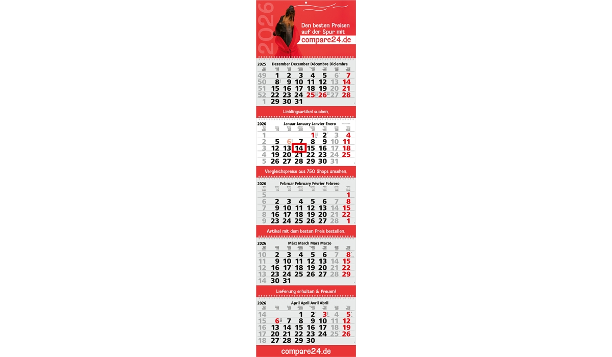 5-Monatskalender 2026 Grande Wire-O 5