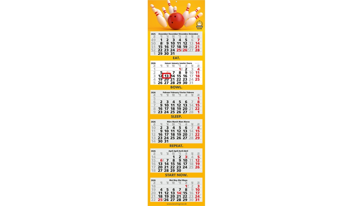 6-Monatskalender 2026 Hexa Light 6