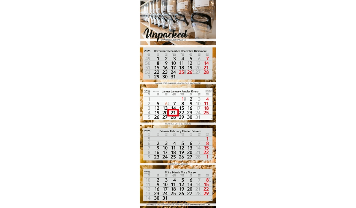 4-month calendar 2026 Profil 4 recycling