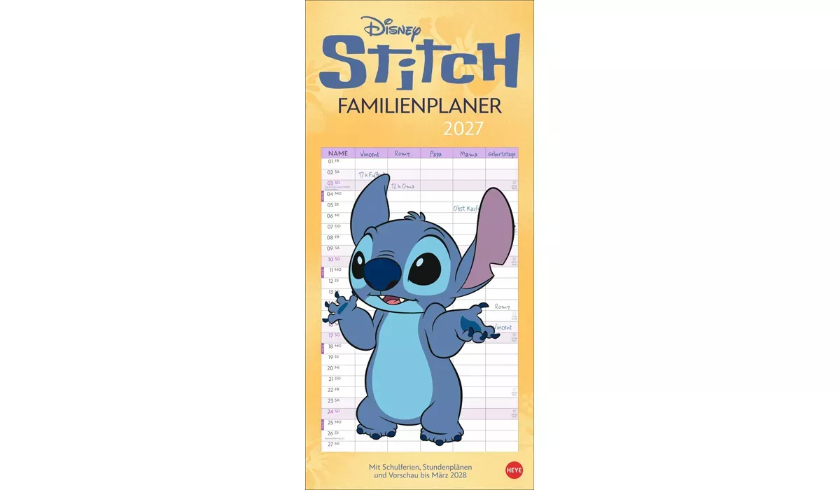 Heye Stitch Familienplaner Kalender 2027