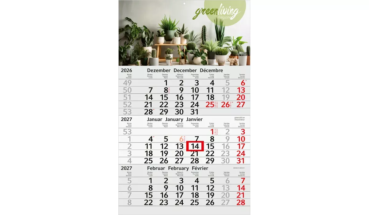 3-month calendar 2027 Budget 3 recycling