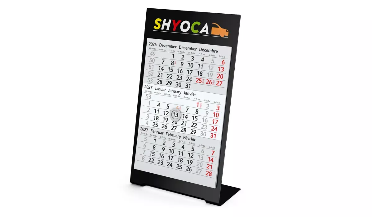3-month calendar 2027 Desktop 3 Color 1-year bestseller