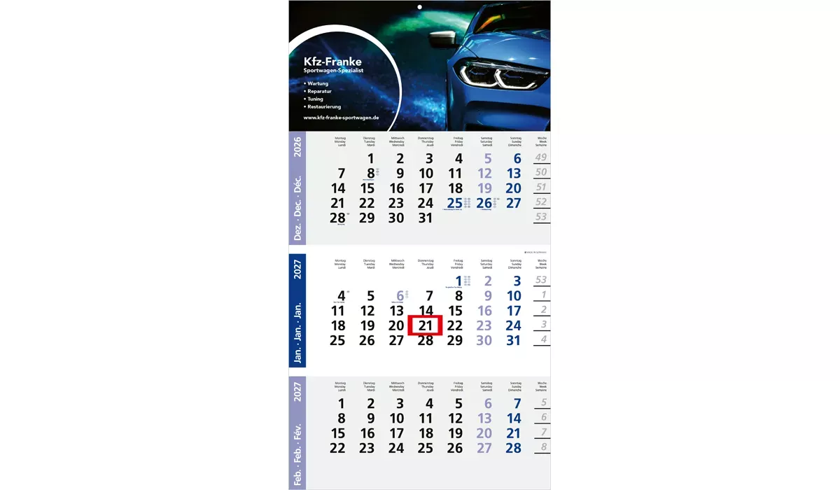 3-month calendar 2027 Logic 3 Post A bestseller