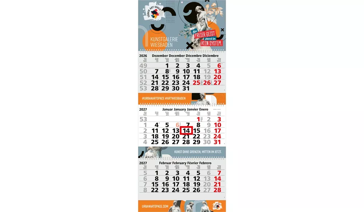 3-month calendar 2027 Maxi Wire-O 3 bestseller