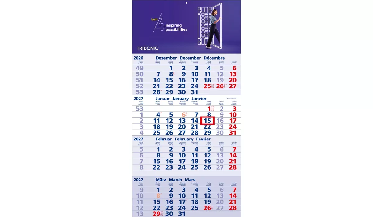 4-month calendar 2027 Mega 4 A