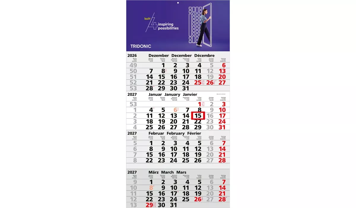 4-month calendar 2027 Mega 4 A bestseller