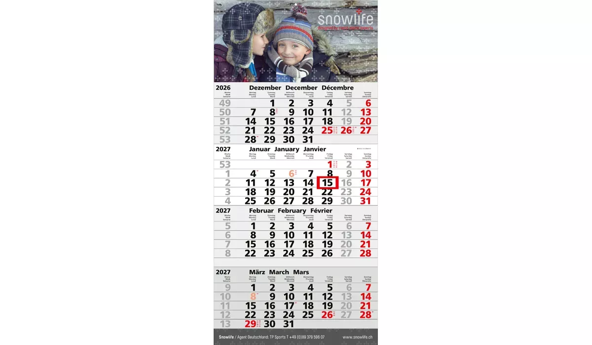 4-month calendar 2027 Mega 4 B