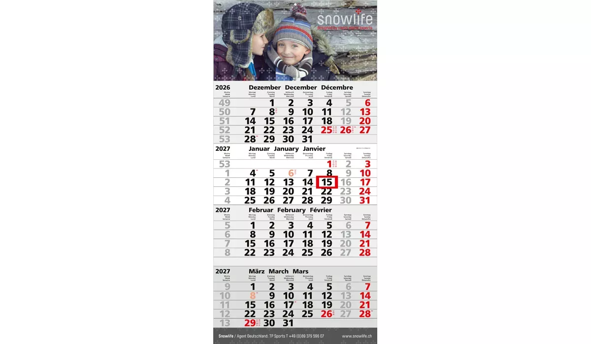 4-month calendar 2027 Mega 4 Post B