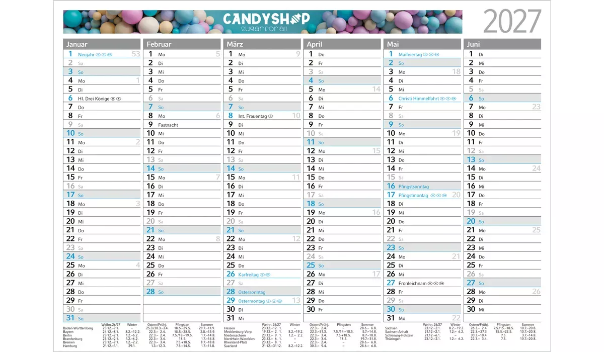 Wall Planners 2027 Perfect A4