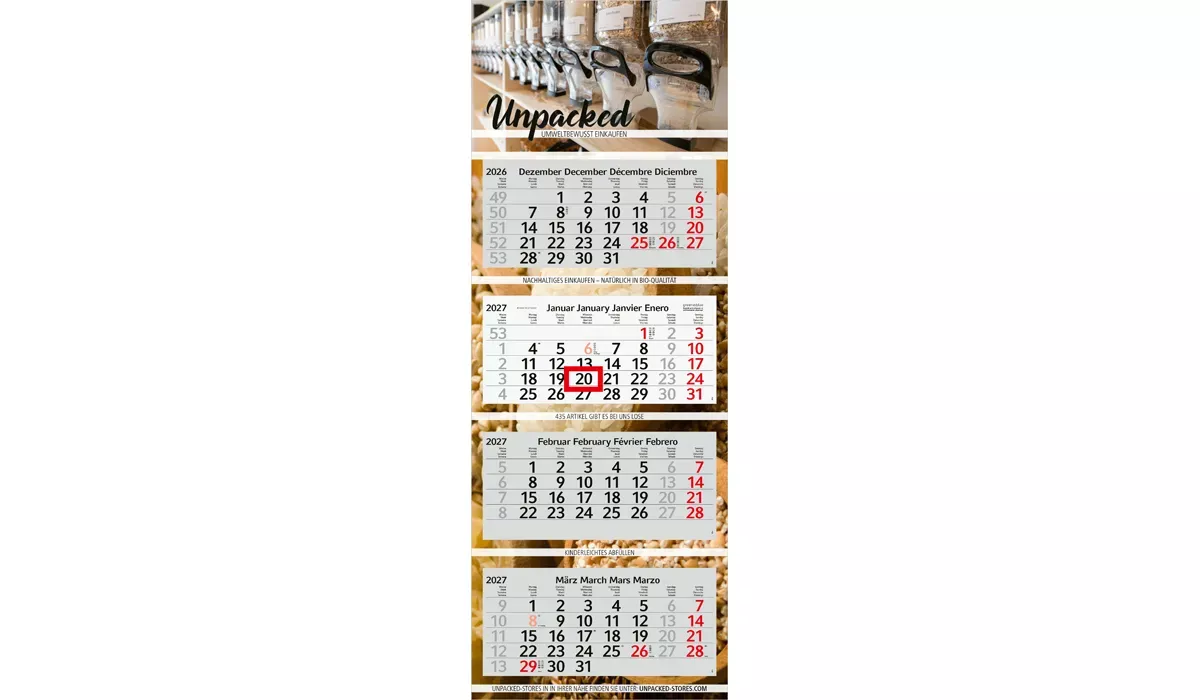 4-month calendar 2027 Profil 4 recycling
