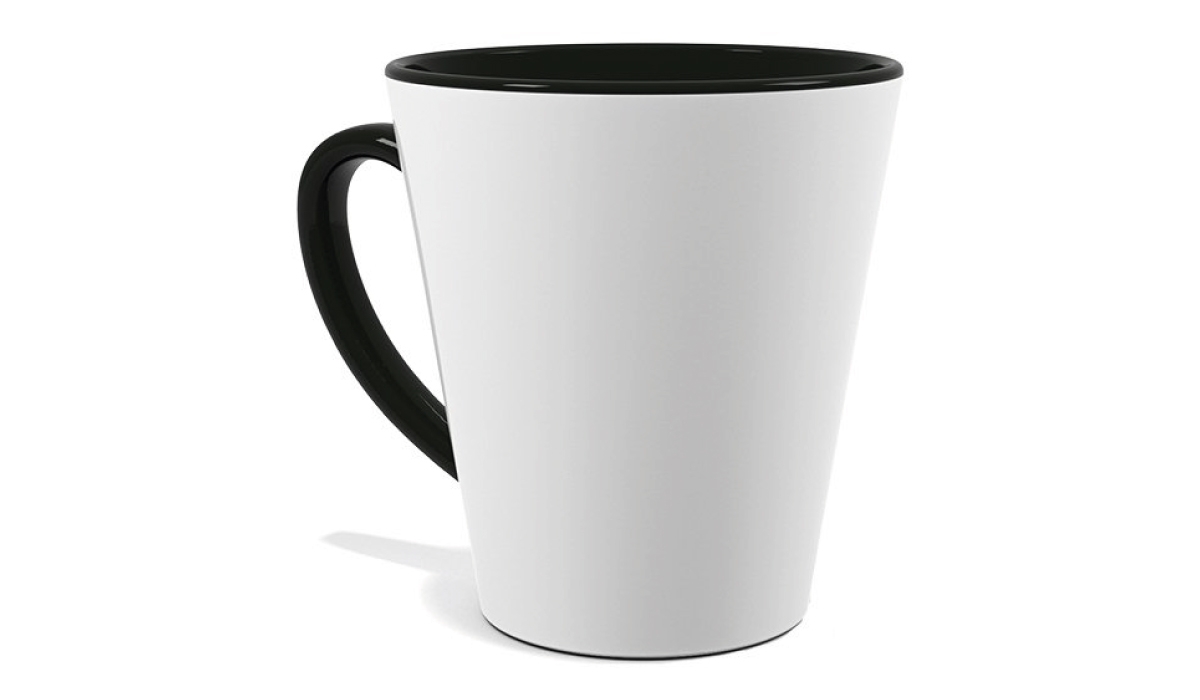 Tasse Latte innen - schwarz