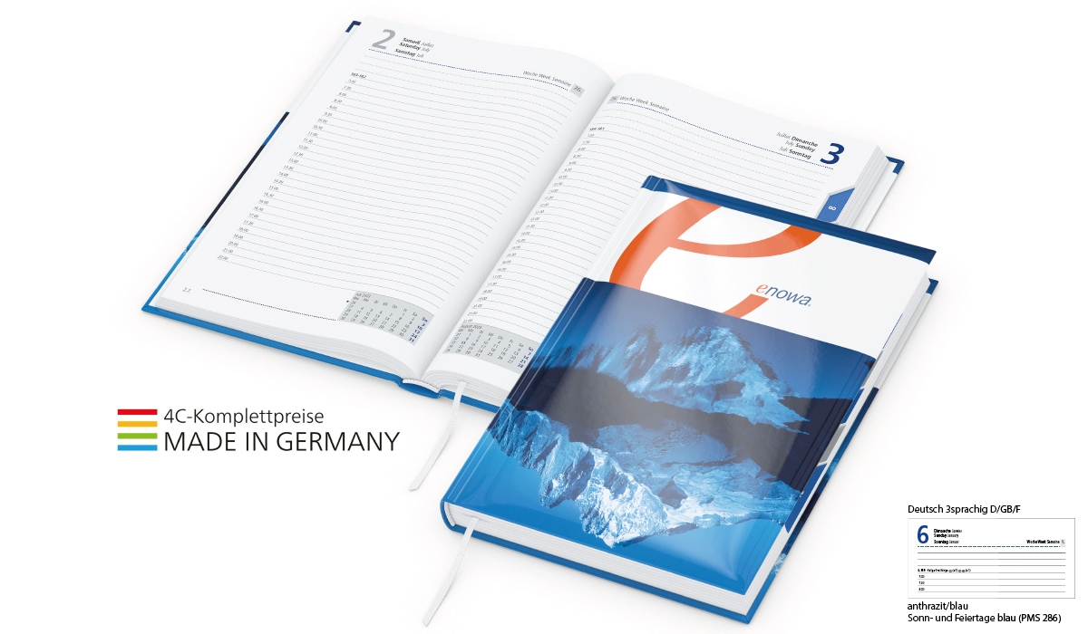 Buchkalender 2025 Manager Register Cover-Star inklusive Digitaldruck