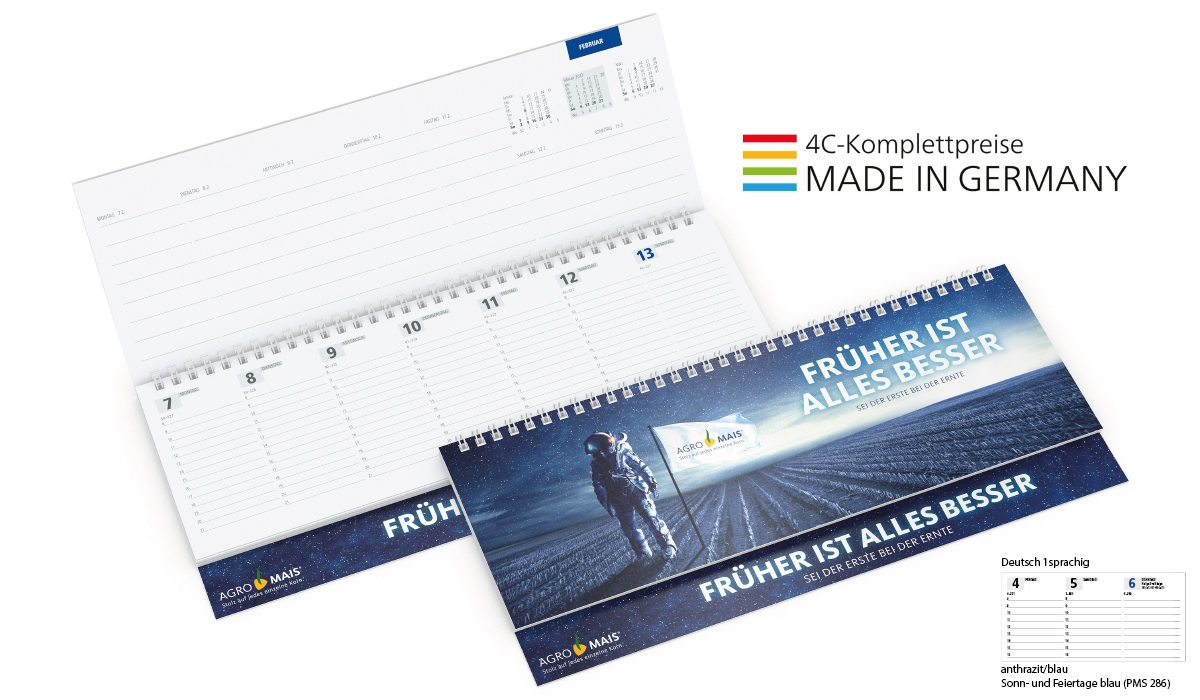 Tischquerkalender 2025 Master Karton inklusive Digitaldruck