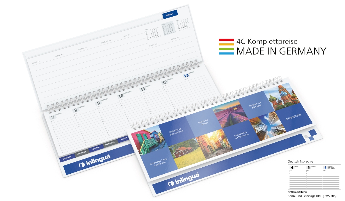 Tischquerkalender 2025 Master Register Cover-Star inklusive Digitaldruck