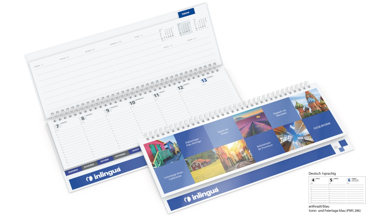 Tischquerkalender 2025 Master Register Naturkarton