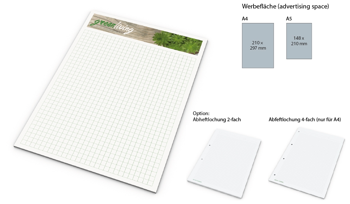 Schreibblock Recycling 25 Blatt