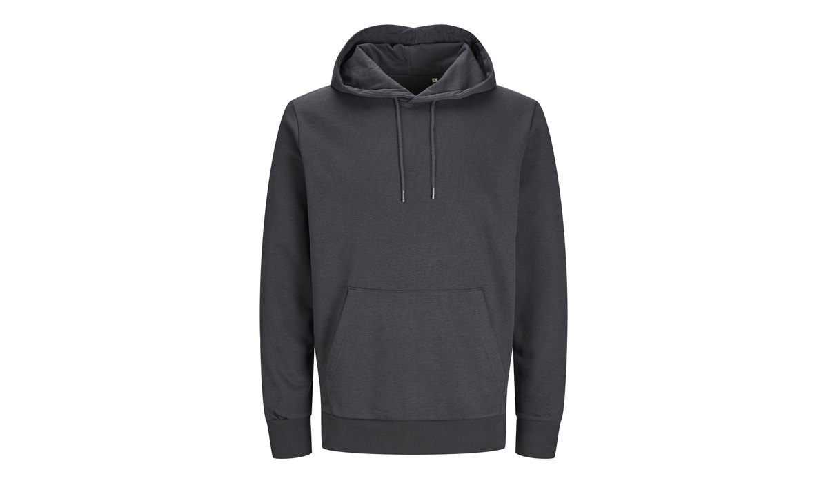 JACK & JONES - Cosy Hoodie BLK3902 - ASPHALT