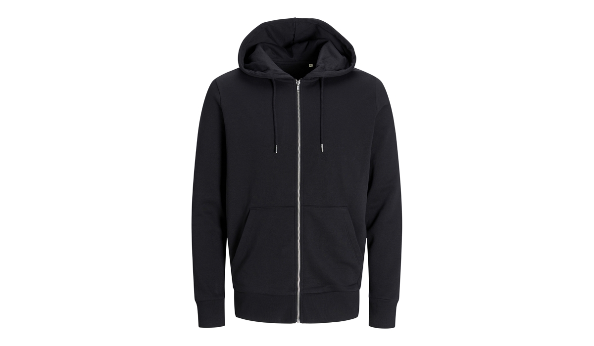 JACK & JONES - JACK & JONES - Day Zip Hooded Sweat BLK3907 - BLACK
