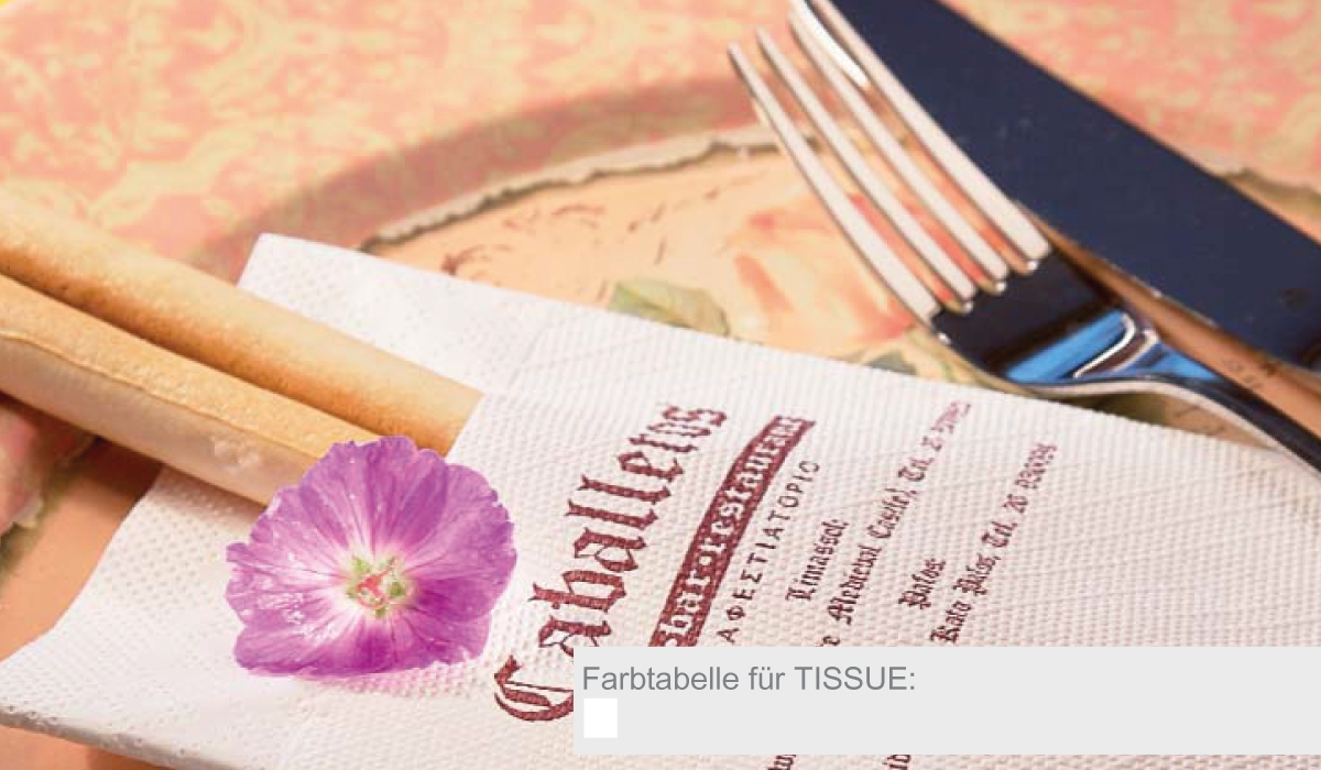 Dinner-Pocket-Napkin made of tissue deluxe light 3-ply white 3-colored fully