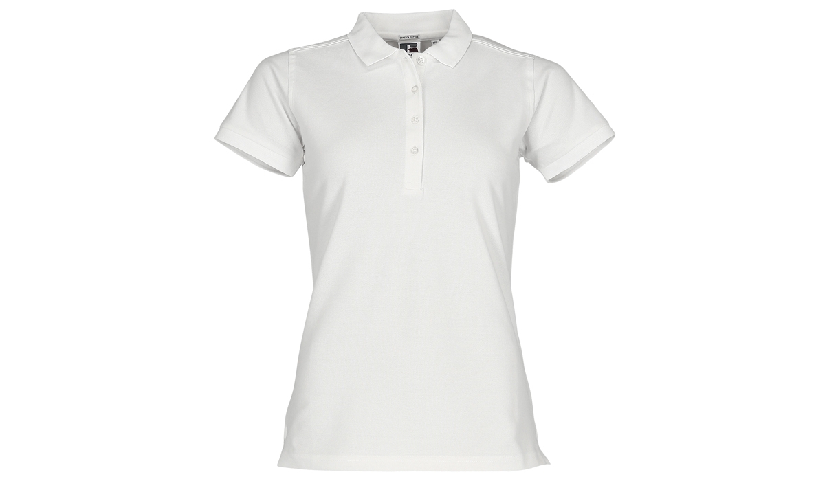 Ladies Körperbetontes Stretch Polo - weiß