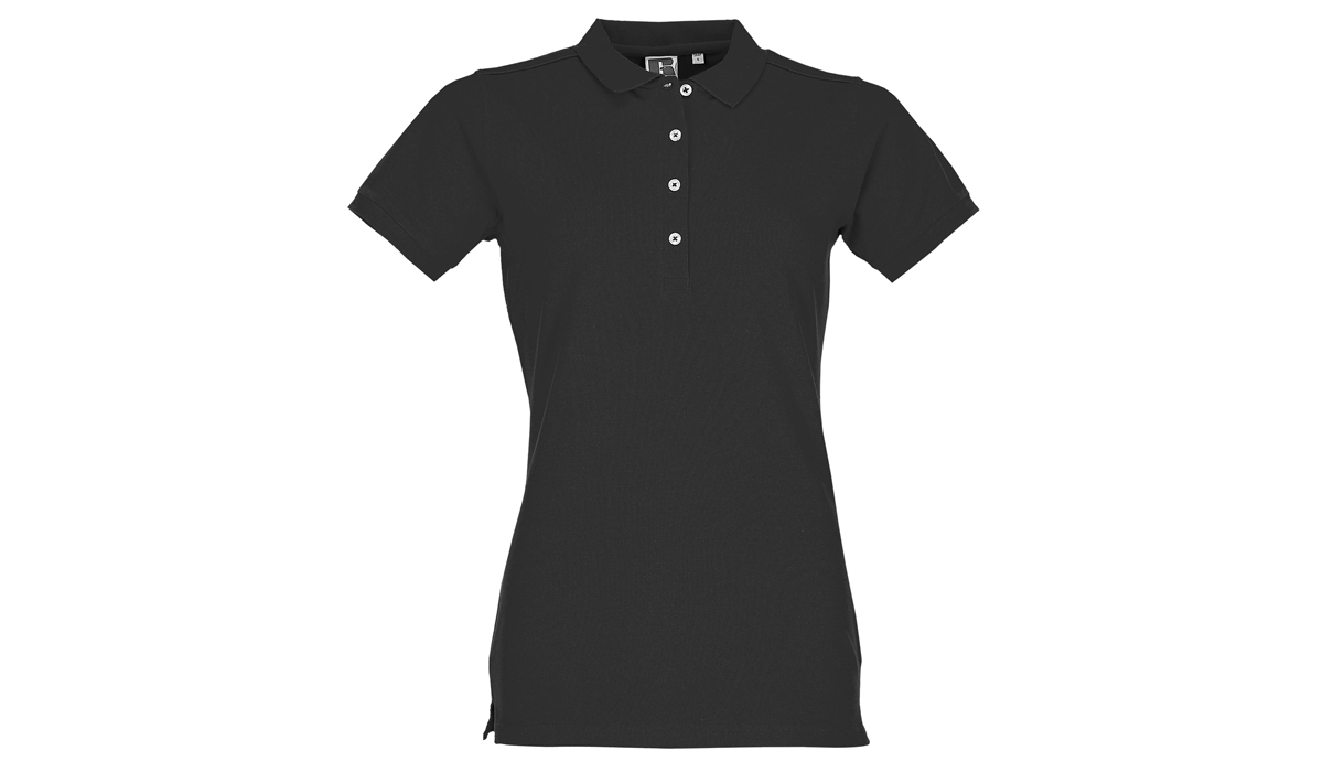 Ladies Körperbetontes Stretch Polo - schwarz