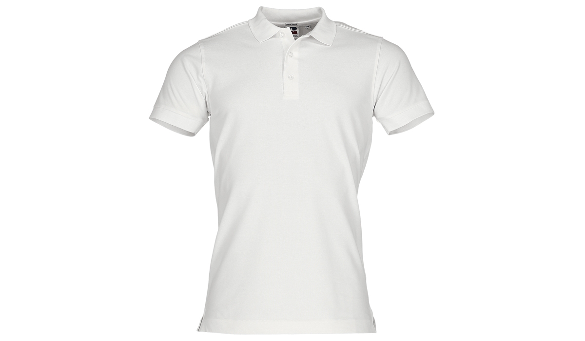 Mens Körperbetontes Stretch Polo - weiß