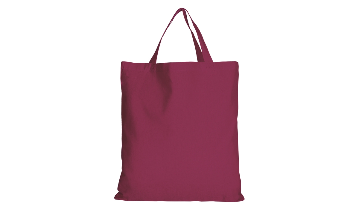 Cotton bag Classic with short handles - bordeaux