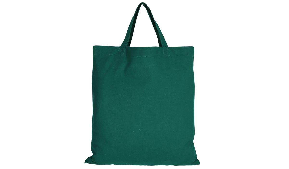 Cotton bag Classic with short handles - forest green