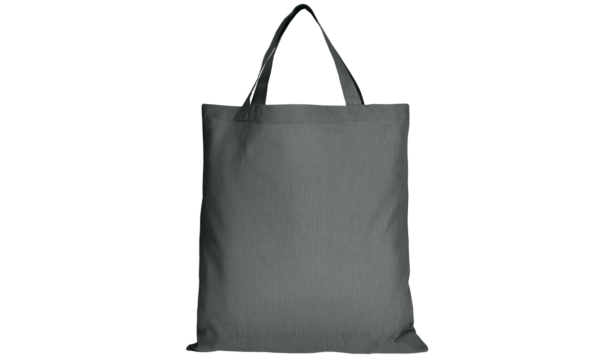 Cotton bag Classic with short handles - steel gray