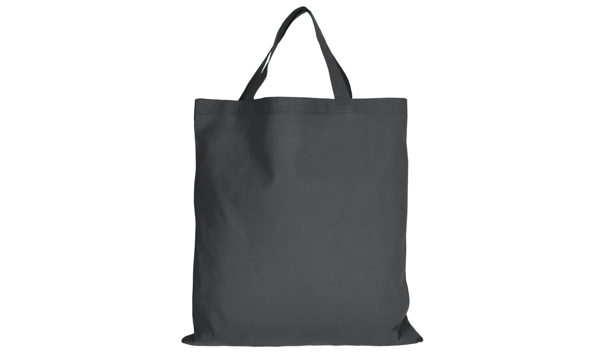 Cotton bag Classic with short handles - anthracite