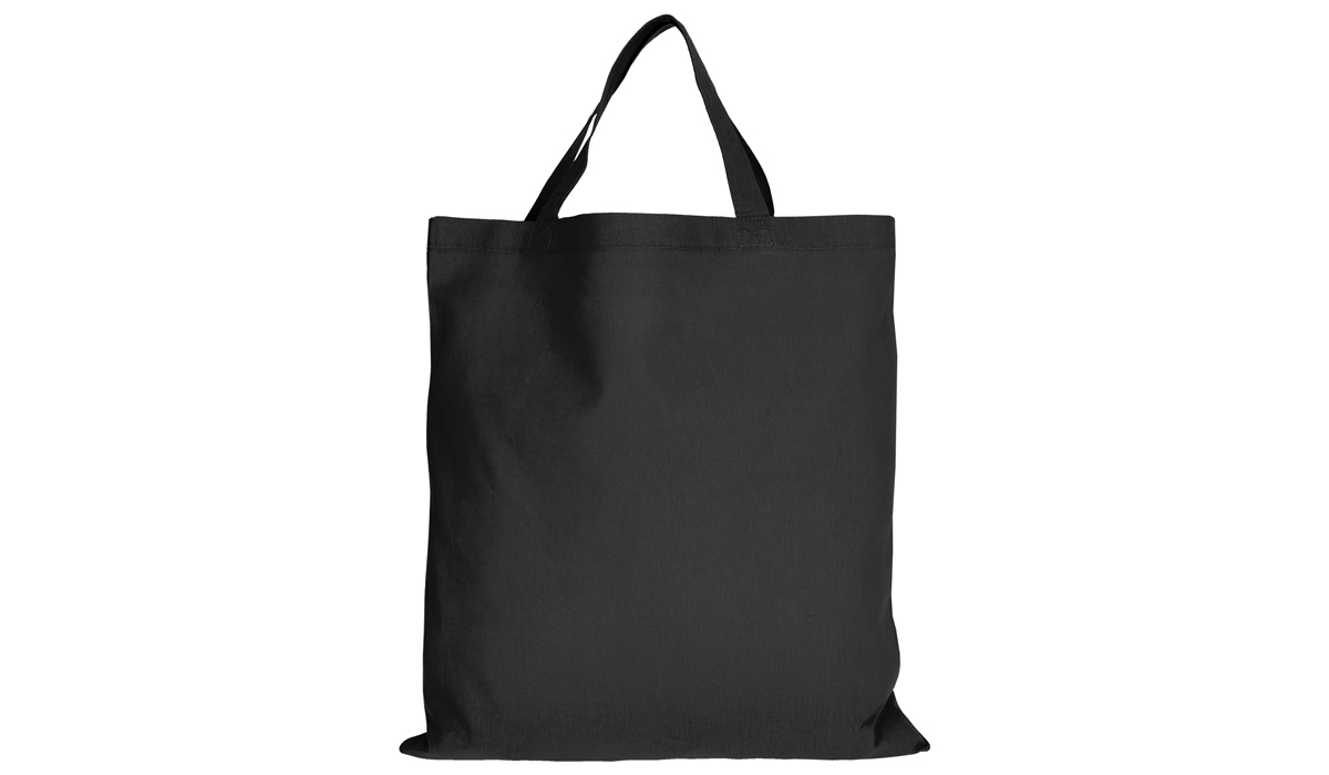 Cotton bag Classic with short handles - black
