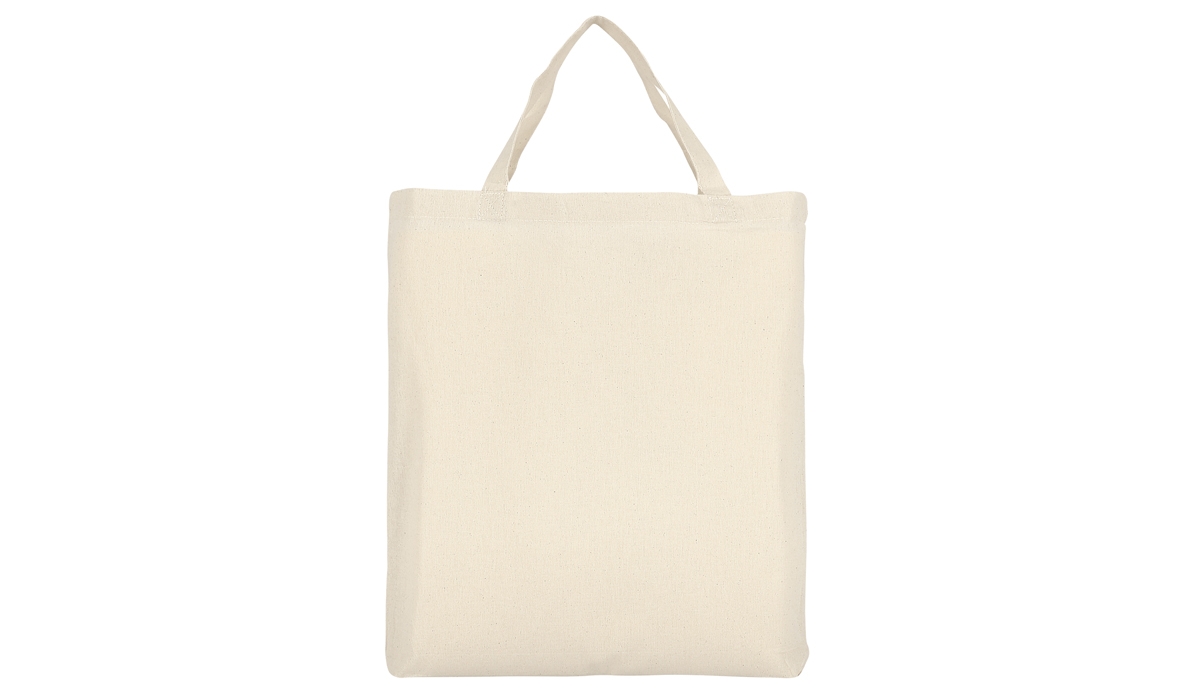 Baumwolltasche Classic mit zwei kurzen Henkeln und Bodenfalte - natur