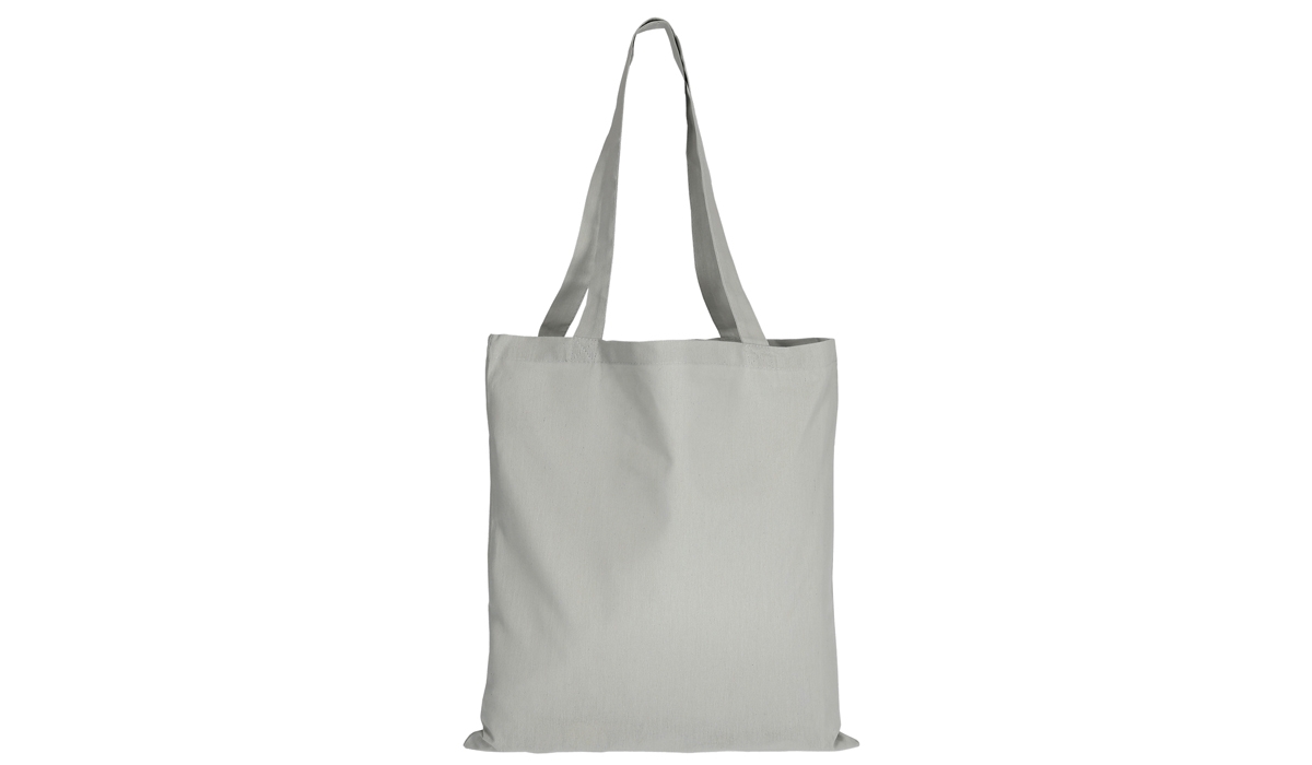 Cotton bag Classic with two long handles - light gray
