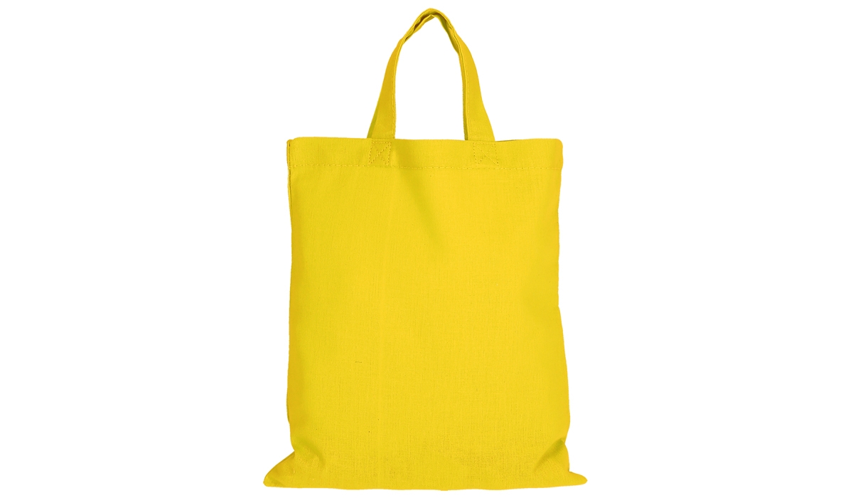 Cotton bag Midi with two short handles - yellow