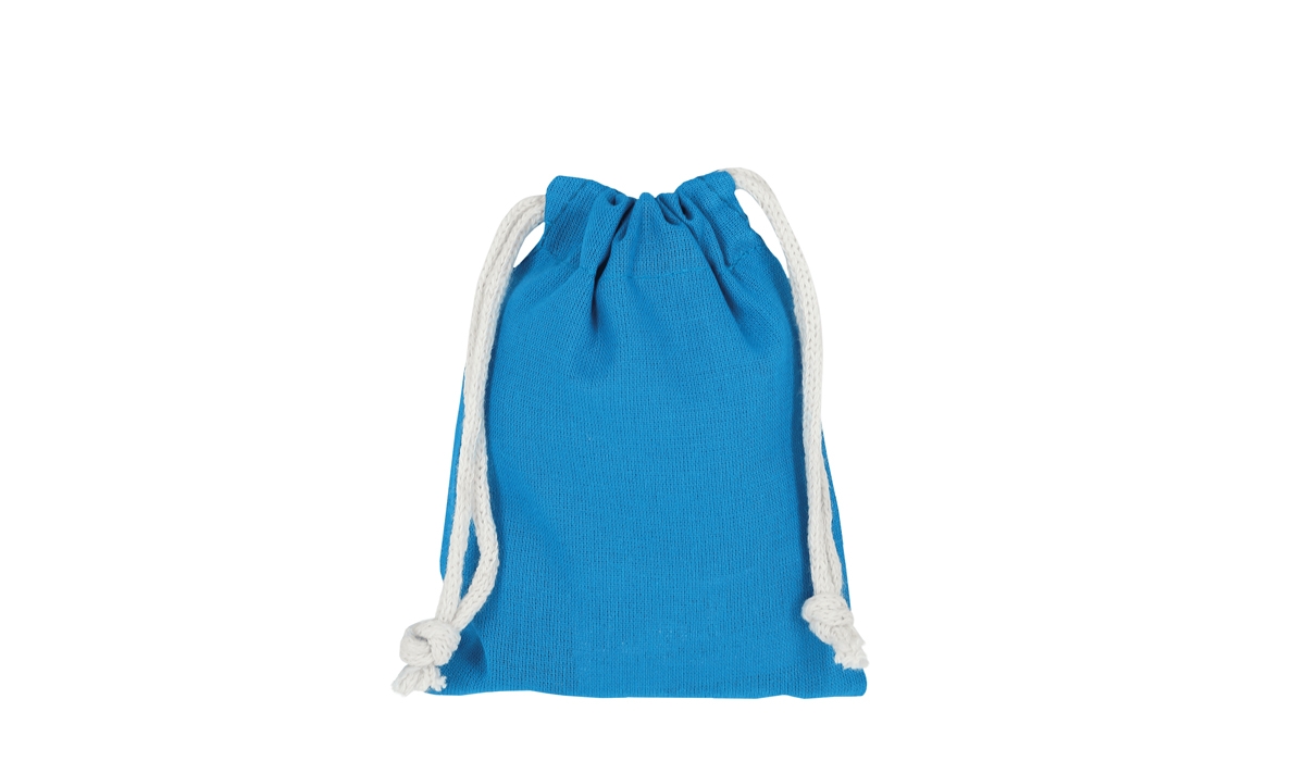 Pull bag with double drawstring 10 x 14 cm - light blue