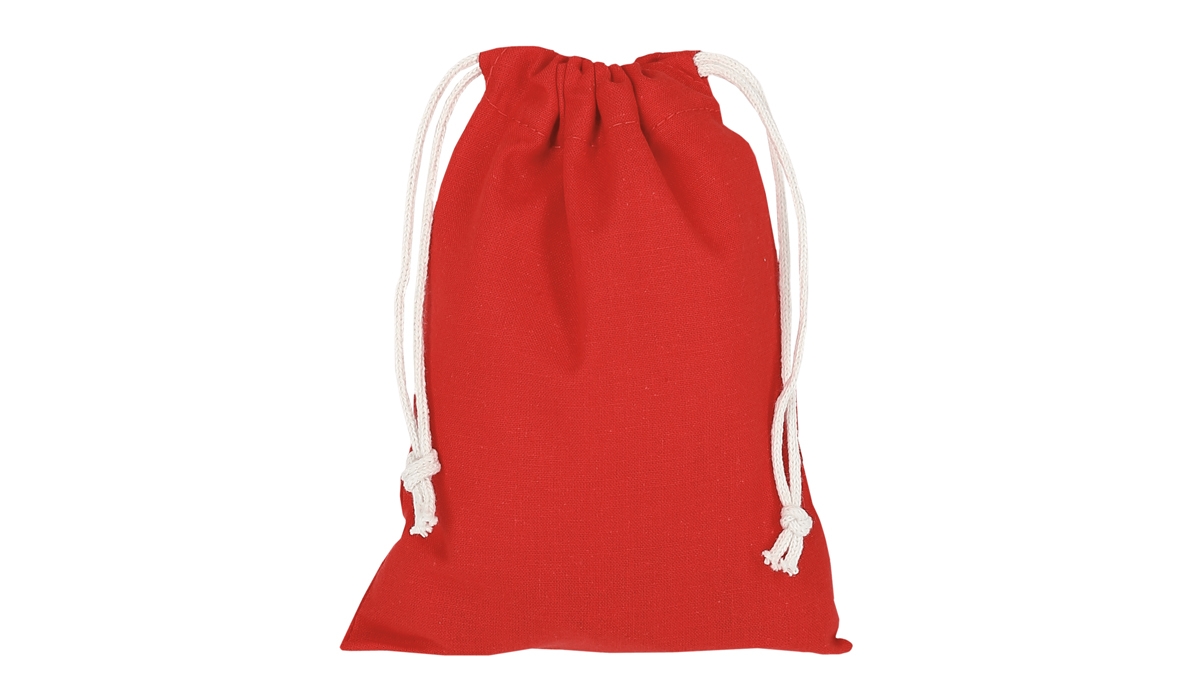 Pull bag with double drawstring 15 x 20 cm - red