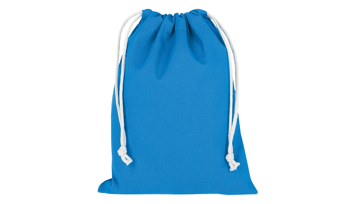 Pull bag with double drawstring 15 x 20 cm - light blue