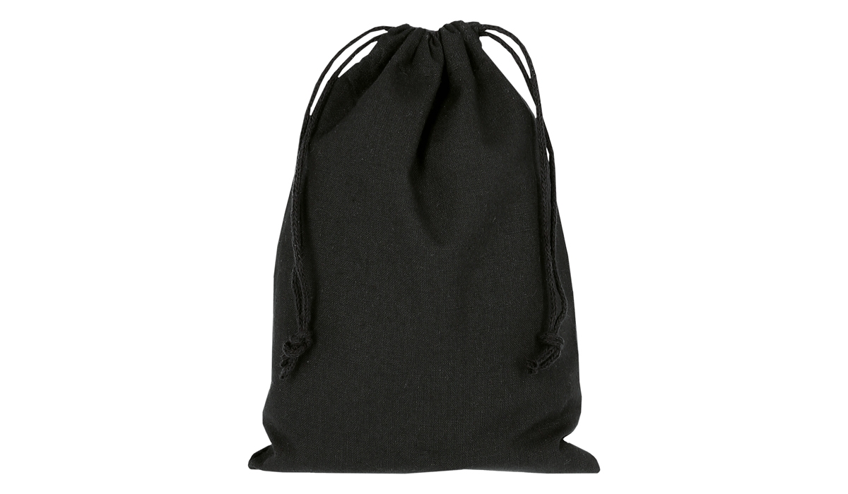 Pull bag with double drawstring 15 x 20 cm - black