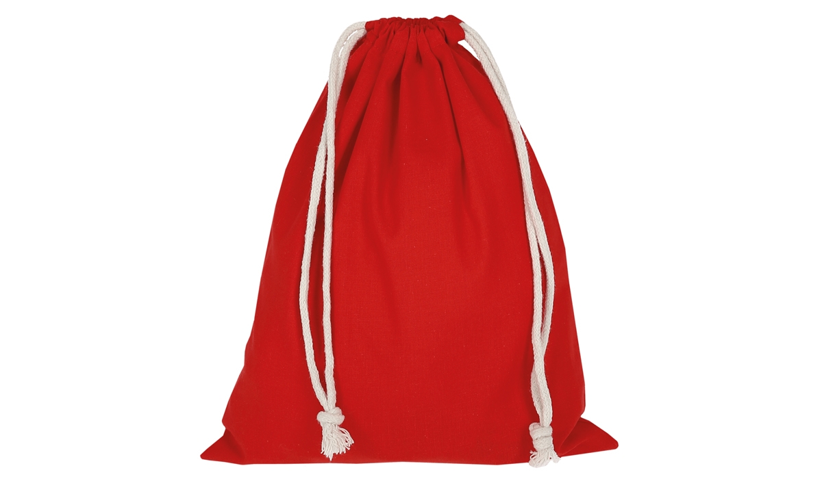 Pull bag with double drawstring 25 x 30 cm - red