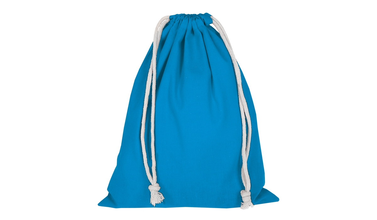 Pull bag with double drawstring 25 x 30 cm - light blue