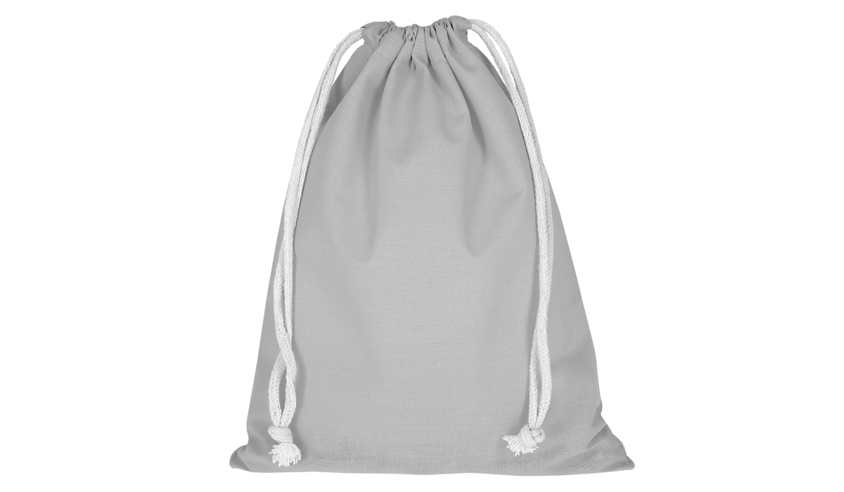 Pull bag with double drawstring 25 x 30 cm - light gray