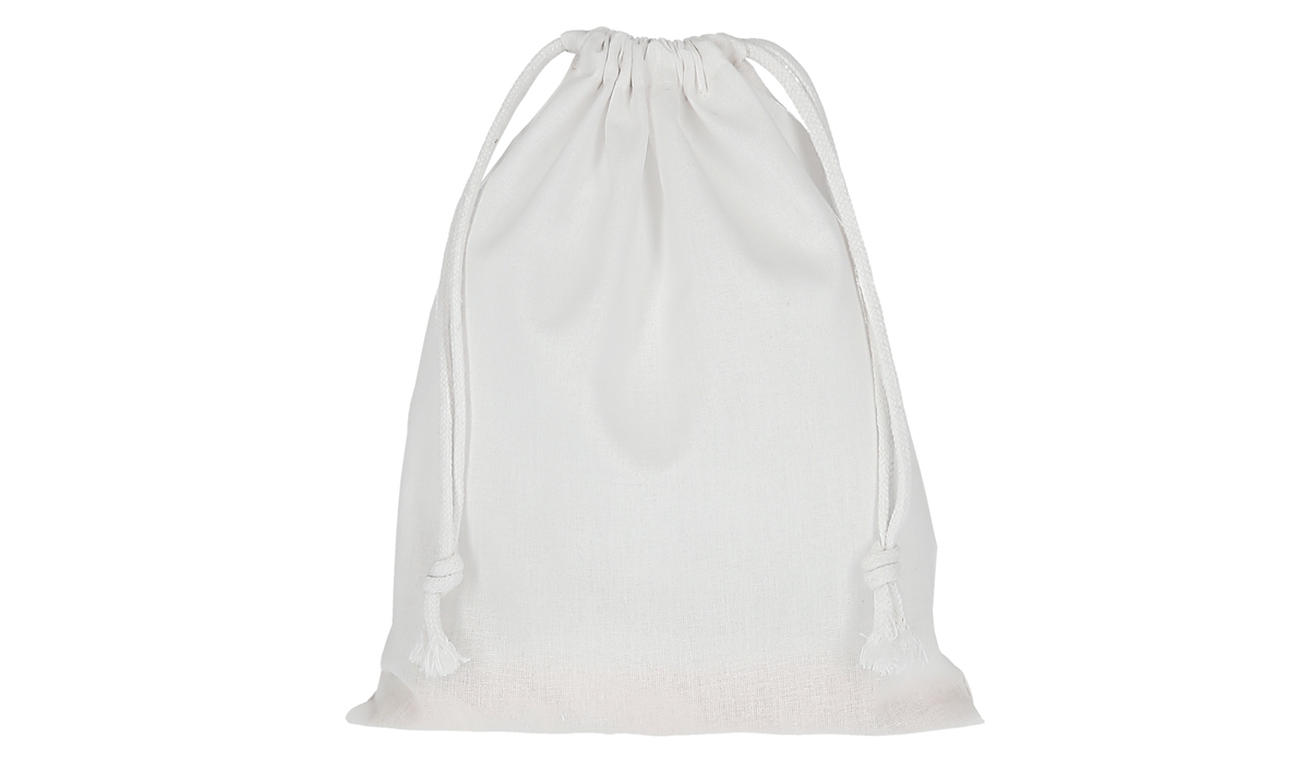 Pull bag with double drawstring 25 x 30 cm - white