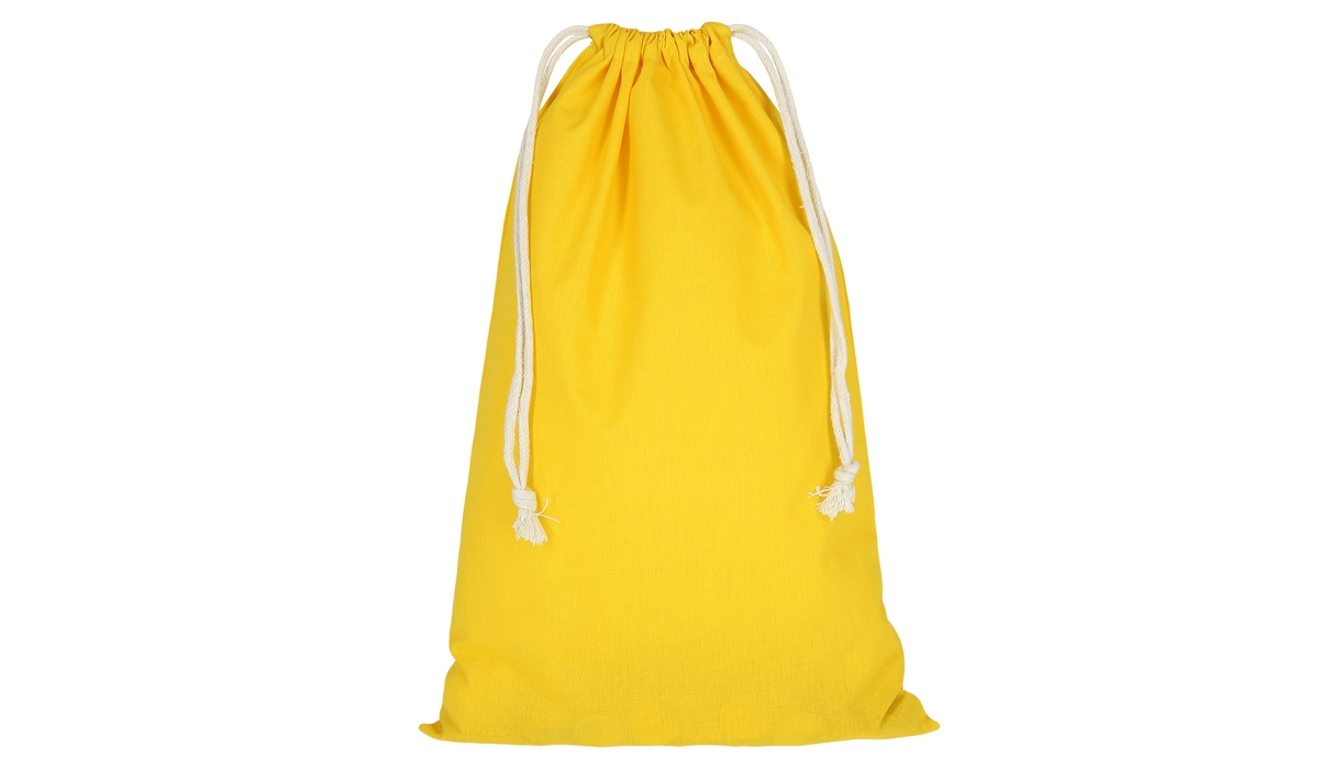 Pull bag with double drawstring 40 x 50 cm - yellow