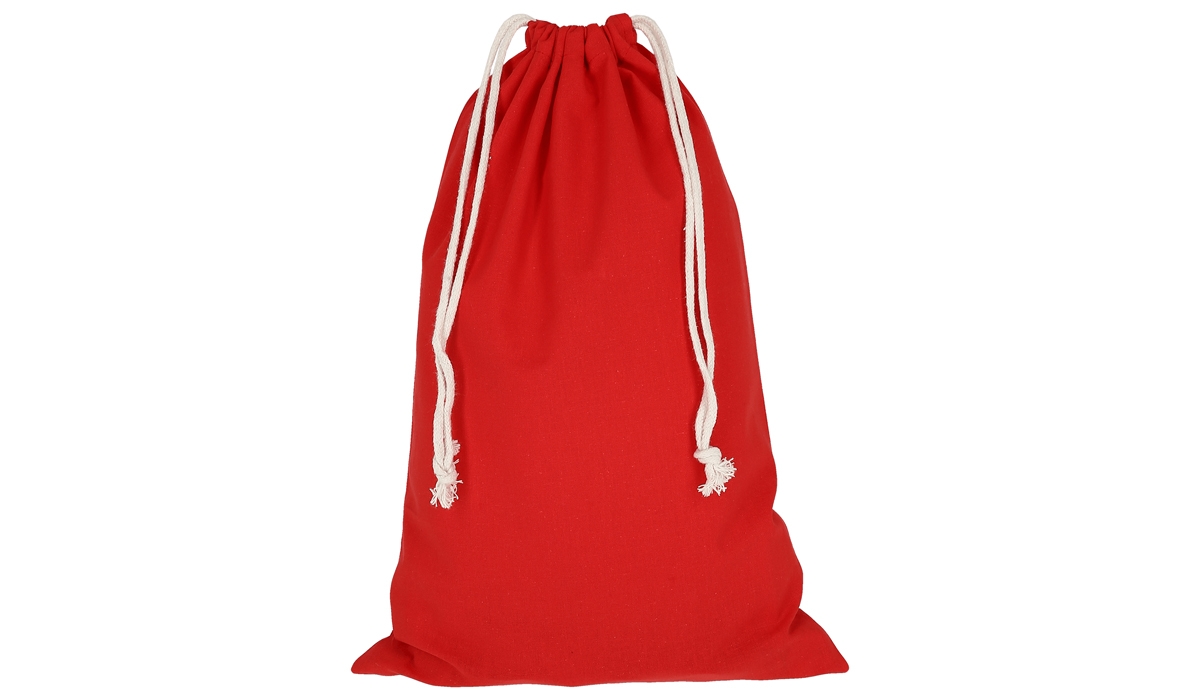 Pull bag with double drawstring 50 x 75 cm - red