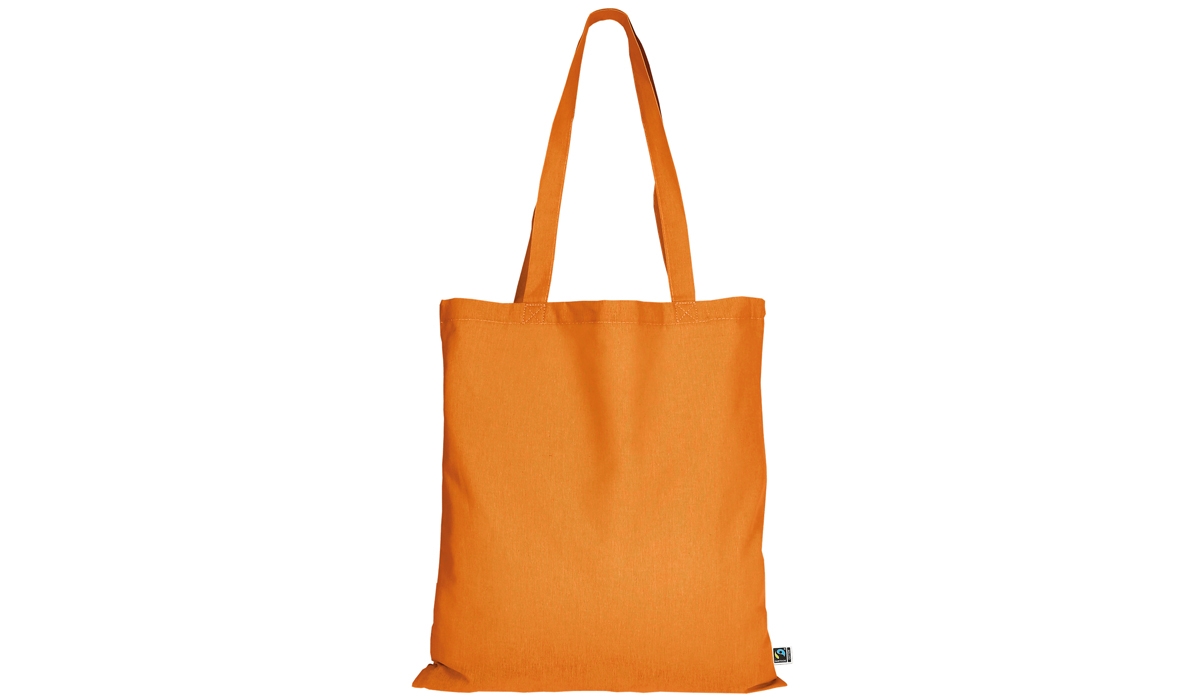Tasche aus Fairtrade-Baumwolle mit zwei langen Henkeln - mandarin