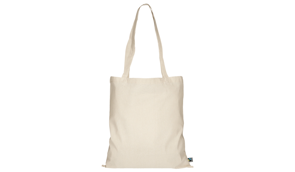 Tasche aus Fairtrade-Baumwolle mit zwei langen Henkeln - natur