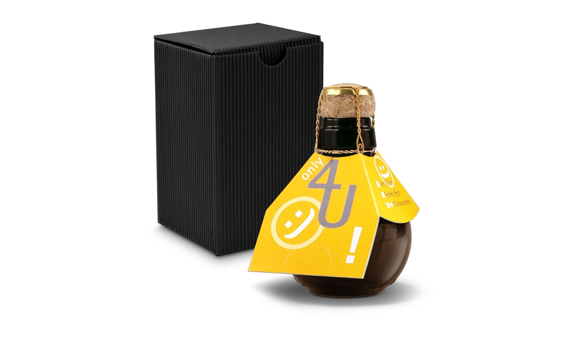Origineller Sekt Only 4 u - Karton Schwarz, 125 ml