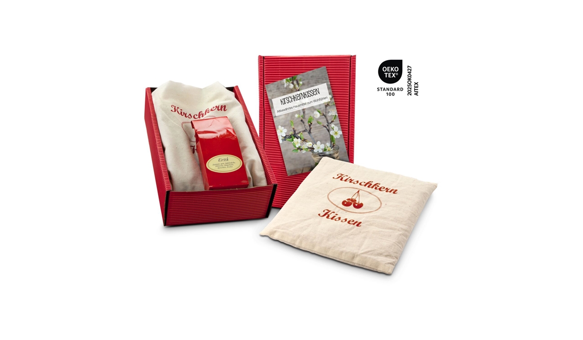 Geschenkset / Präsenteset: Kirschkernkissen