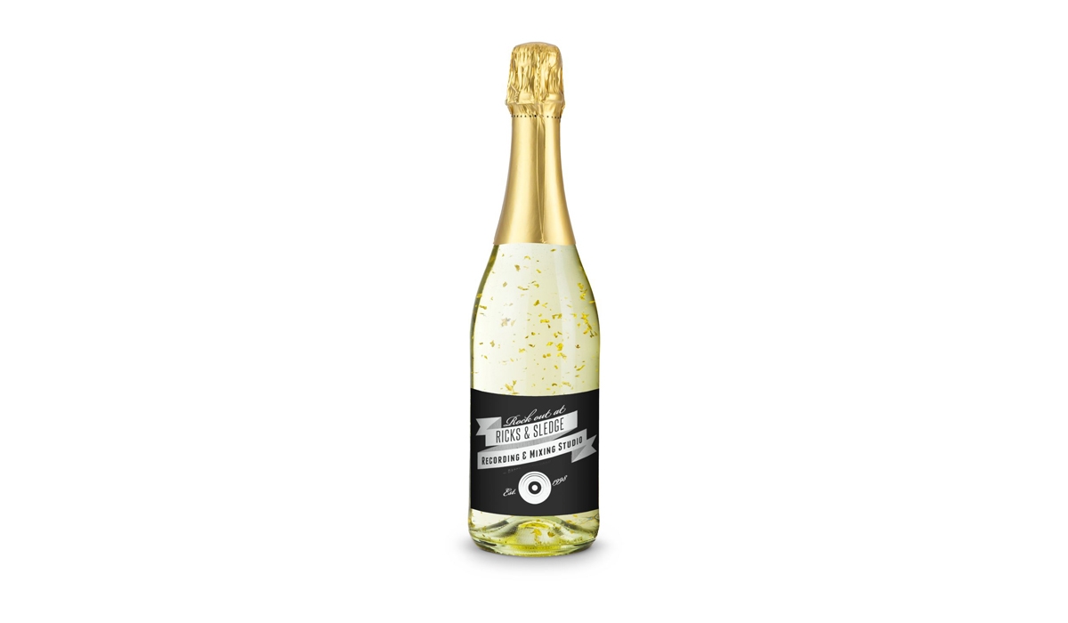 Golden Flakes - Flasche klar - Kapsel gold, 0,75 l